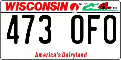 WI license plate 473OFO