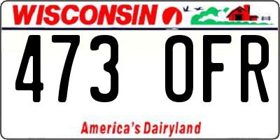 WI license plate 473OFR