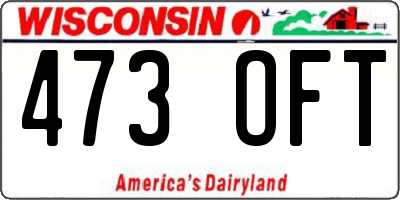 WI license plate 473OFT