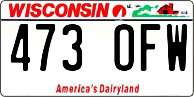 WI license plate 473OFW
