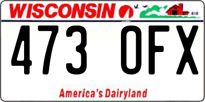WI license plate 473OFX