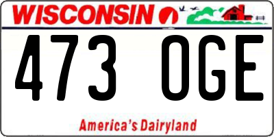 WI license plate 473OGE