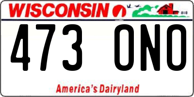 WI license plate 473ONO