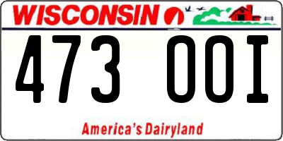 WI license plate 473OOI