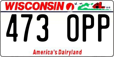 WI license plate 473OPP