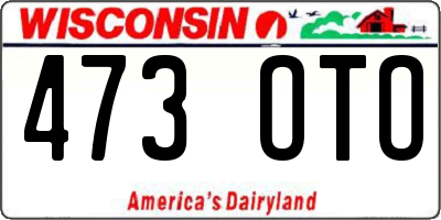 WI license plate 473OTO