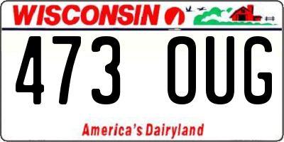 WI license plate 473OUG