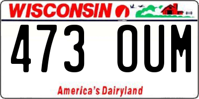 WI license plate 473OUM