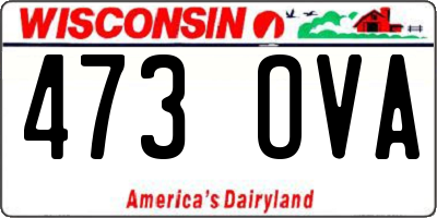 WI license plate 473OVA