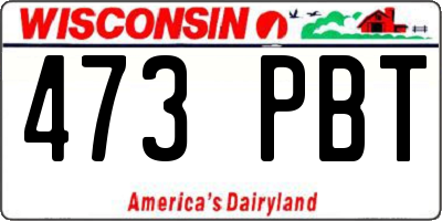 WI license plate 473PBT