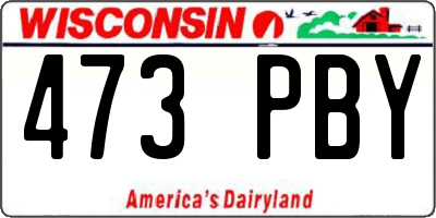 WI license plate 473PBY