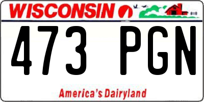 WI license plate 473PGN