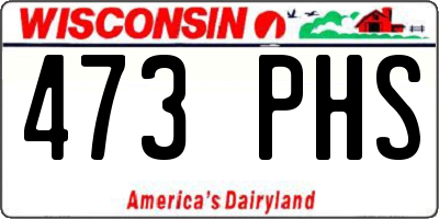 WI license plate 473PHS