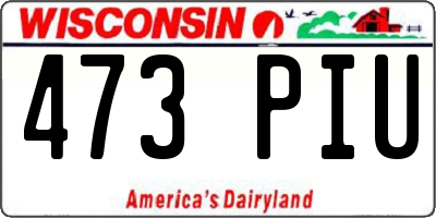 WI license plate 473PIU