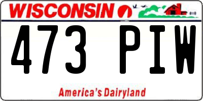 WI license plate 473PIW