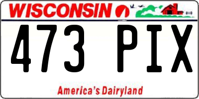 WI license plate 473PIX