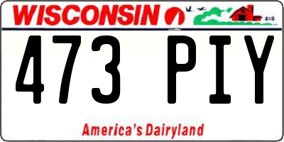 WI license plate 473PIY