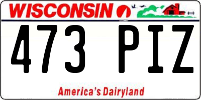 WI license plate 473PIZ