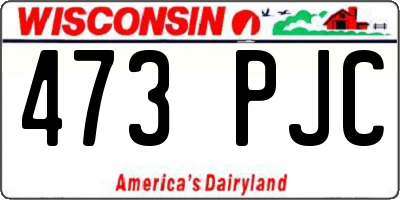 WI license plate 473PJC
