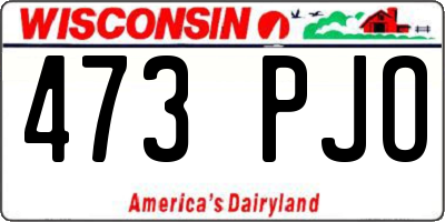 WI license plate 473PJO