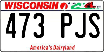 WI license plate 473PJS