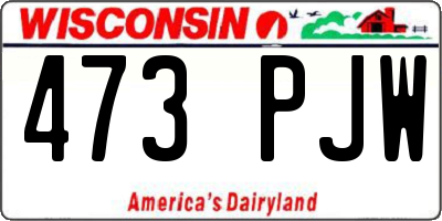 WI license plate 473PJW
