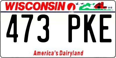 WI license plate 473PKE