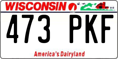 WI license plate 473PKF