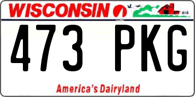 WI license plate 473PKG