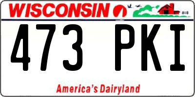 WI license plate 473PKI