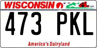 WI license plate 473PKL
