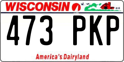 WI license plate 473PKP