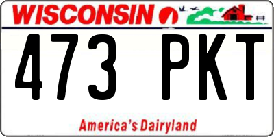 WI license plate 473PKT