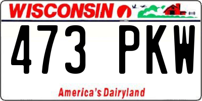 WI license plate 473PKW
