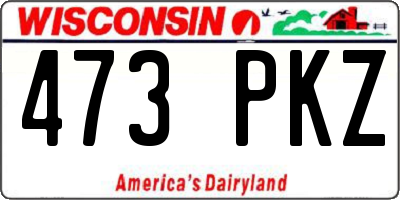 WI license plate 473PKZ