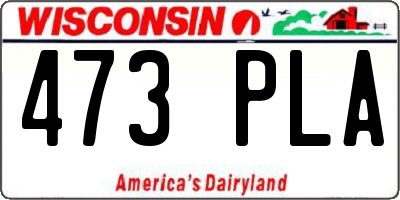 WI license plate 473PLA