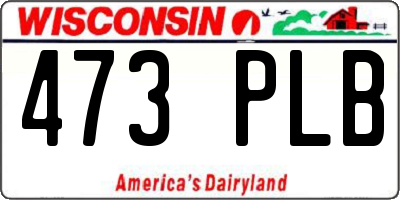 WI license plate 473PLB