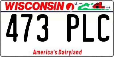 WI license plate 473PLC
