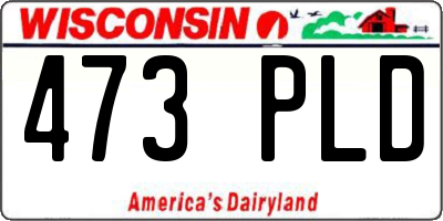 WI license plate 473PLD
