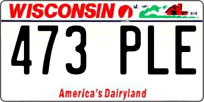 WI license plate 473PLE