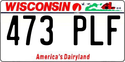 WI license plate 473PLF