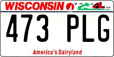 WI license plate 473PLG