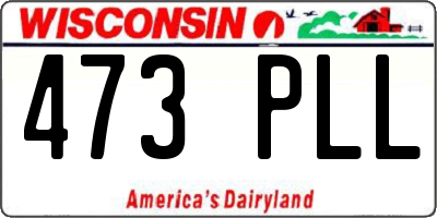 WI license plate 473PLL
