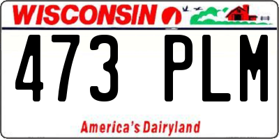 WI license plate 473PLM