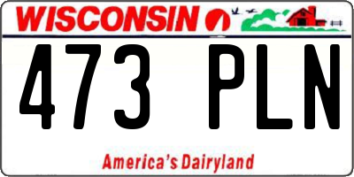 WI license plate 473PLN