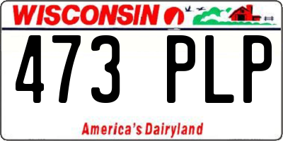 WI license plate 473PLP
