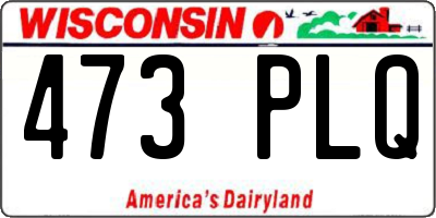 WI license plate 473PLQ