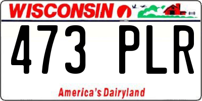 WI license plate 473PLR