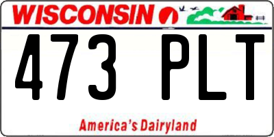 WI license plate 473PLT