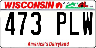 WI license plate 473PLW